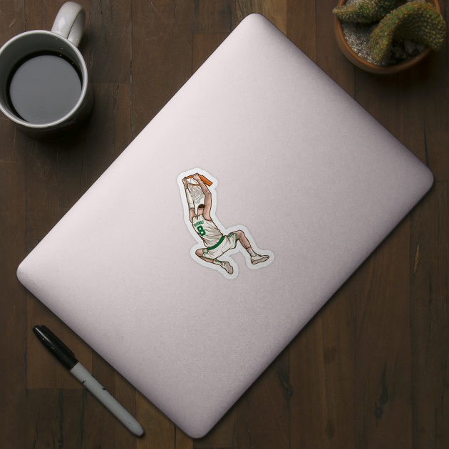 Kristaps Porzingis Boston Dunk by rattraptees